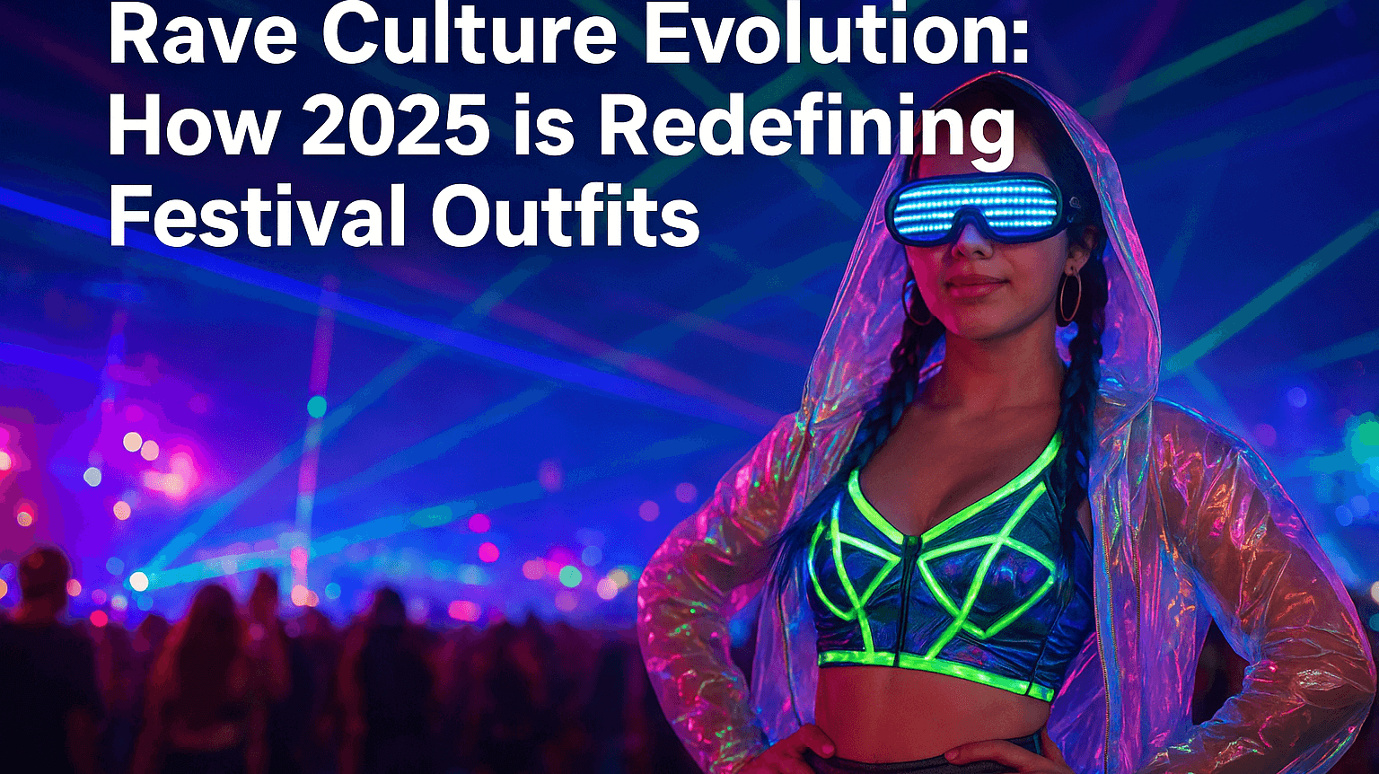 Rave Culture Evolution: How 2025 is Redefining Festival Outfits featuring vibrant festival attire and neon lights.