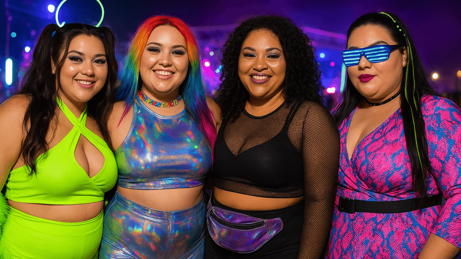 Rave Outfits Through the Years: How Festival Fashion Evolved (With Plus Size Rave Outfit Inspiration) at a music festival.