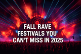 Colorful laser lights illuminate a crowd at a fall rave festival in 2025, showcasing an electrifying EDM atmosphere.