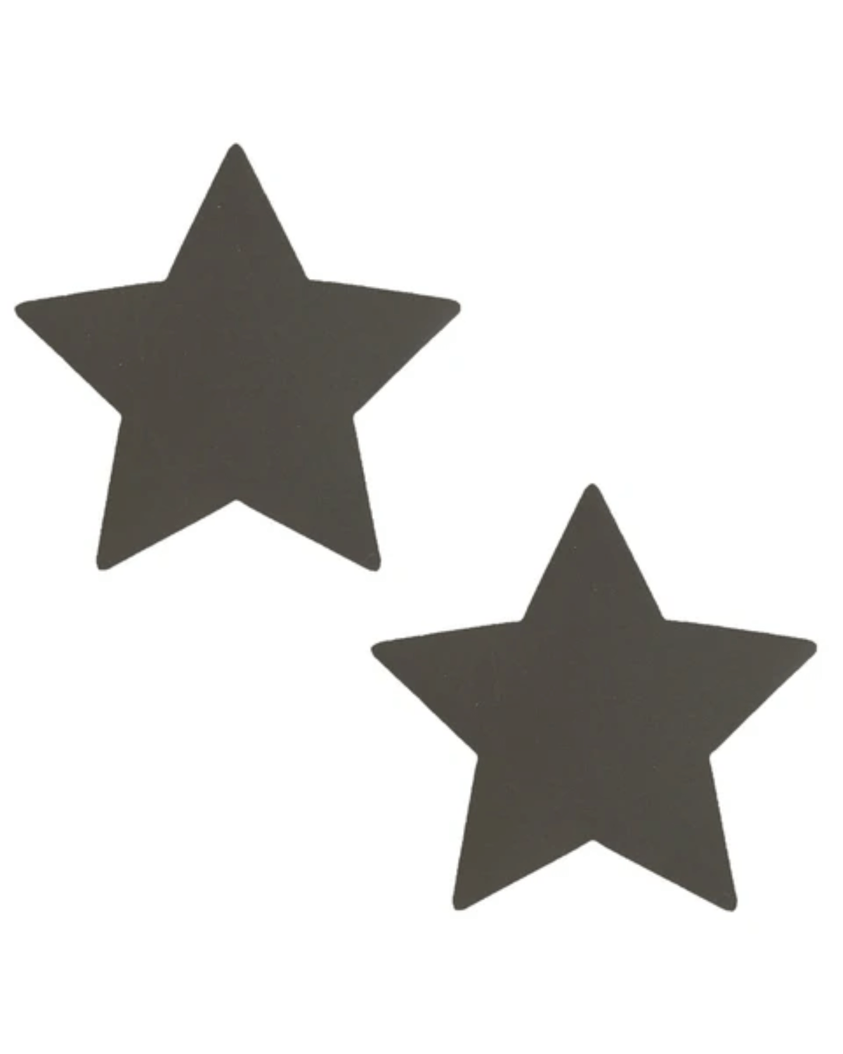Reflective star-shaped pasties for rave outfits, transforming from gray to bright with flash.