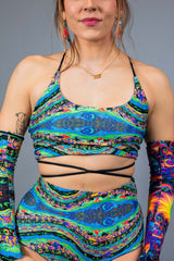 Chase Face Reversible Lush Top Freedom Rave Wear Size: X-Small