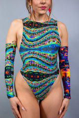 Chase Face Reversible Sideboob Bodysuit Freedom Rave Wear Size: X-Small