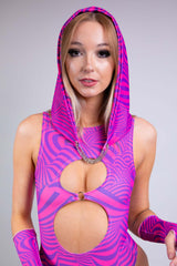 Cheshire Assassin Hood Freedom Rave Wear Color: Pink/Purple