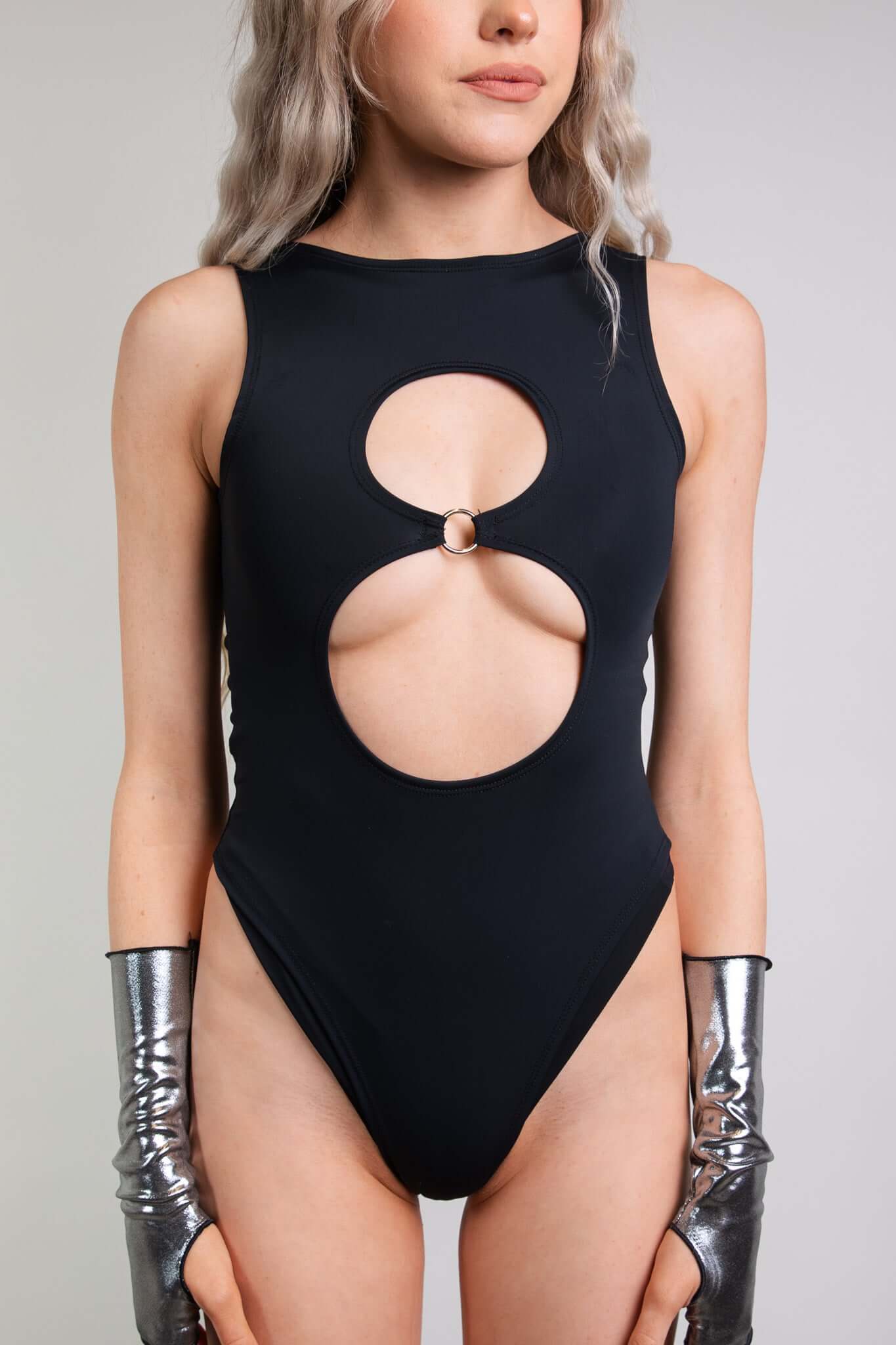 Matte Black Keyhole Bodysuit FRW New Size: X-Small
