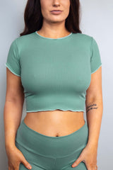 Sea Spray Ribbed Lounge Tee Freedom Rave Wear Size: X-Small