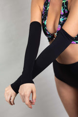 Matte Black Arm Sleeves Freedom Rave Wear Size: X-Small
