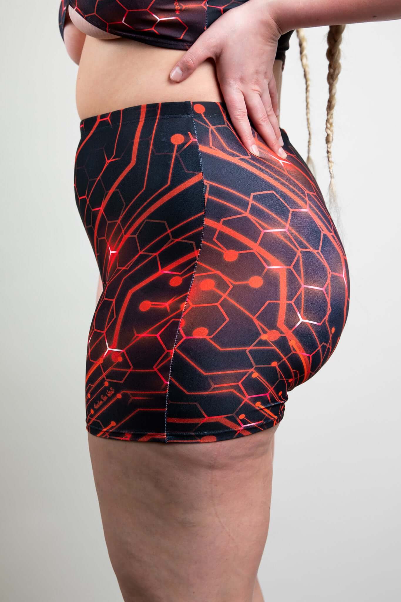 Red Singularity High Waist Shorts Freedom Rave Wear Size: X-Small