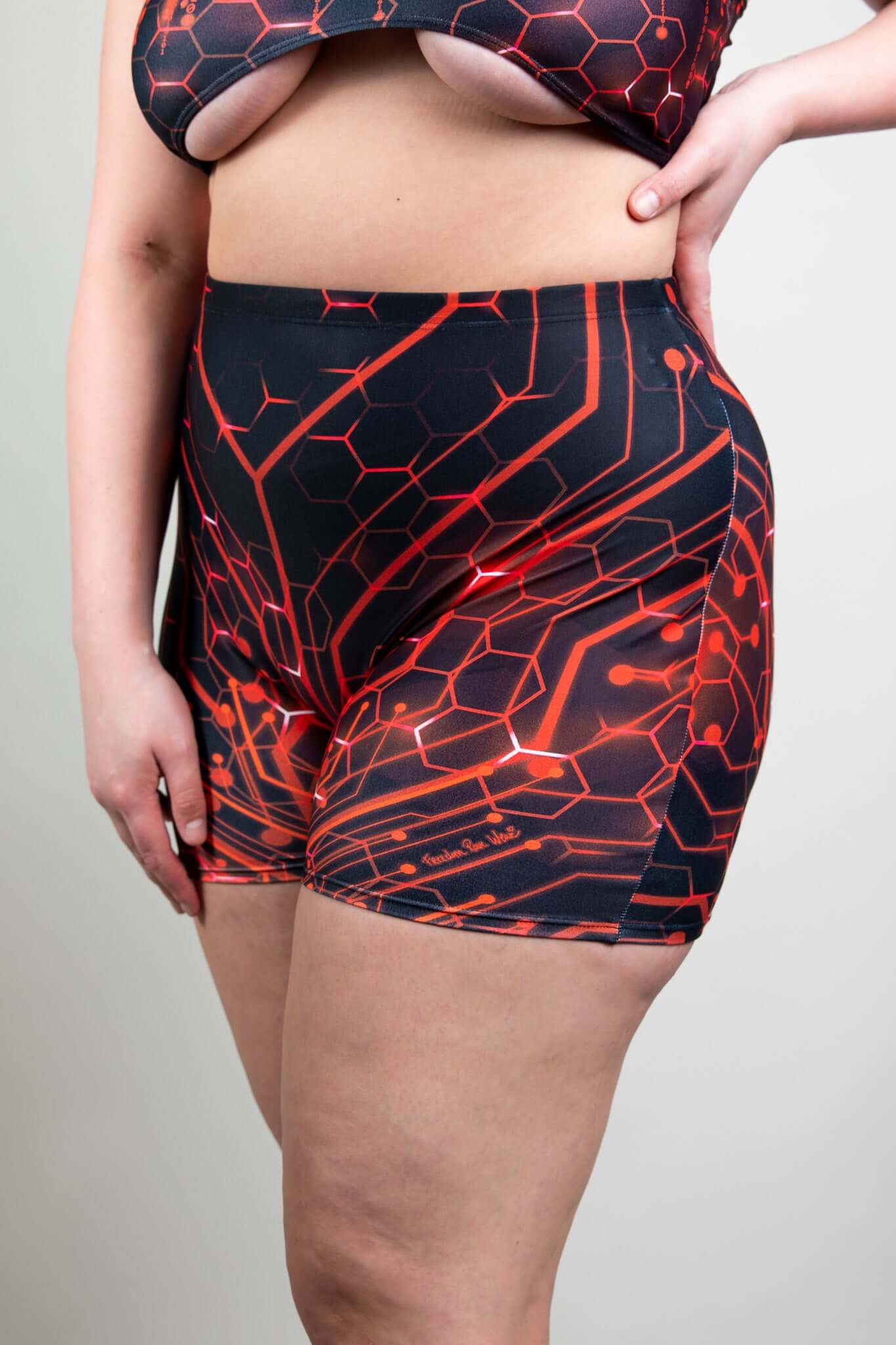 Red Singularity High Waist Shorts Freedom Rave Wear Size: X-Small