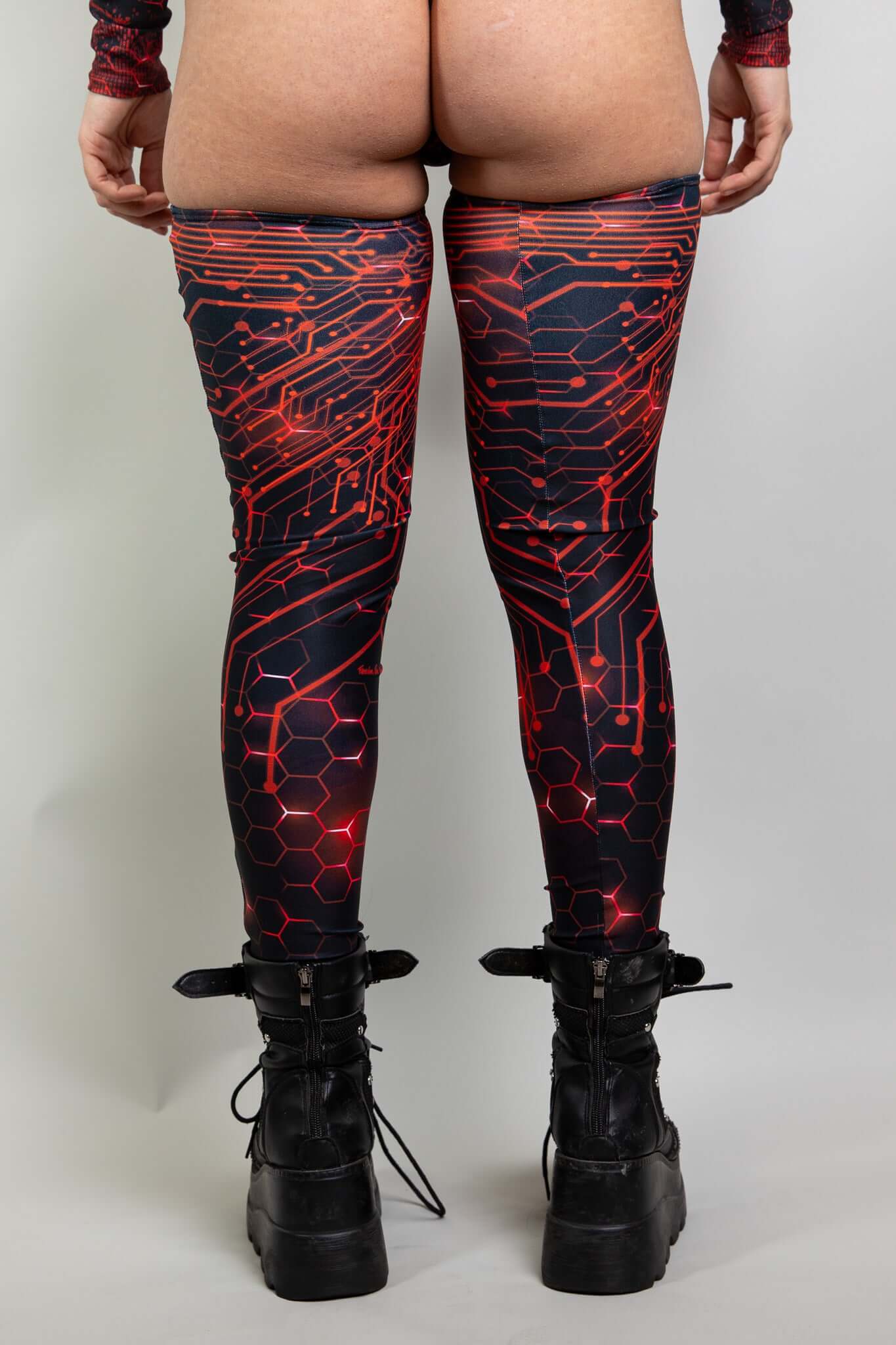 Red Singularity Leg Sleeves Freedom Rave Wear Size: X-Small