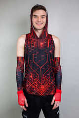 Red Singularity Tank Top with Hood Freedom Rave Wear Size: Small