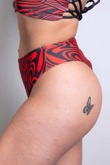 Red Void High Waisted Thong Freedom Rave Wear Size: X-Small