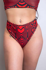 Red Void High Waisted Thong Freedom Rave Wear Size: X-Small