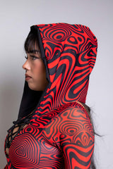Red Void Assassin Hood Freedom Rave Wear Color: Red/Black