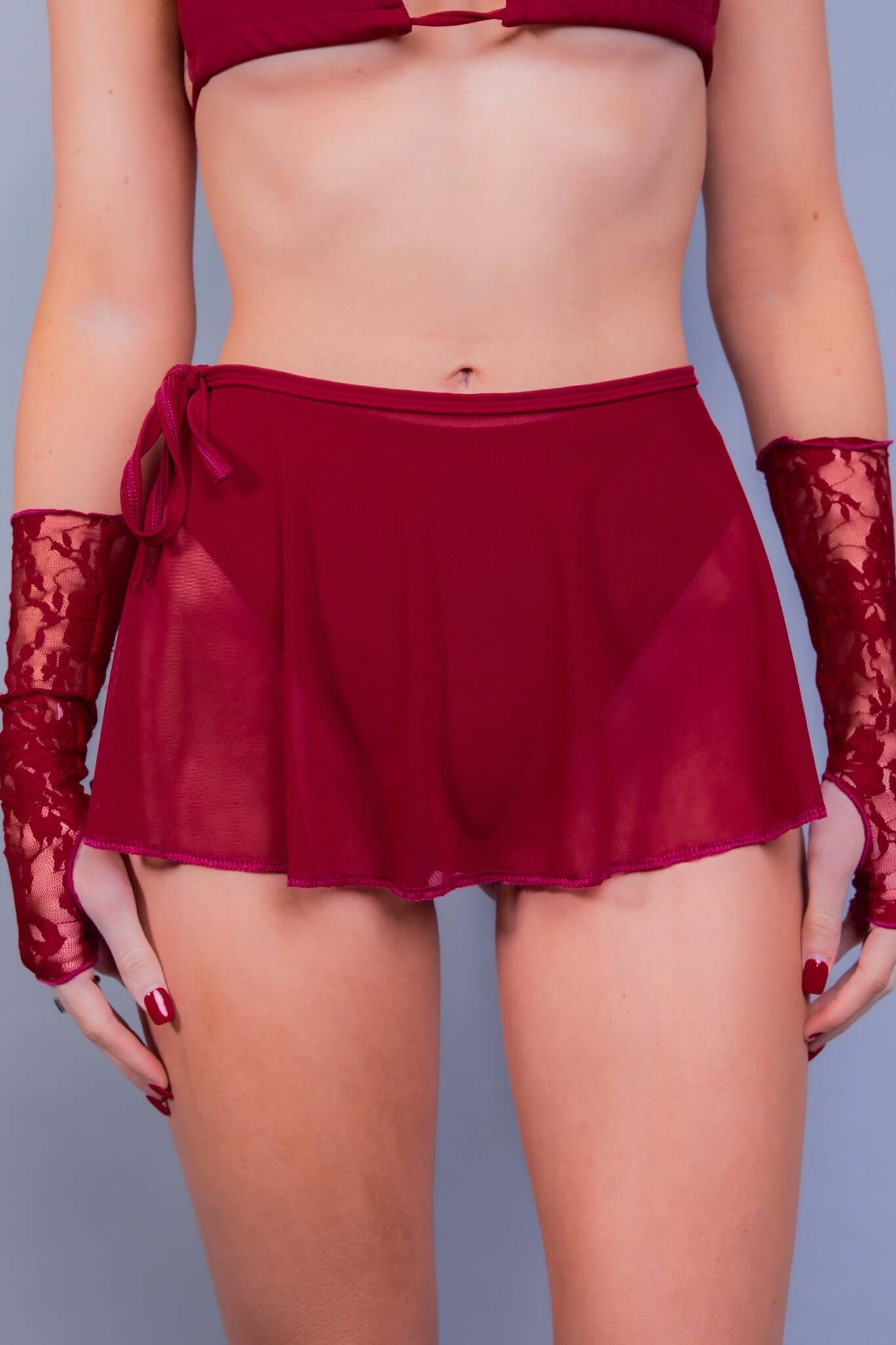 Scarlet Mesh Swirl Skirt Freedom Rave Wear Size: X-Small