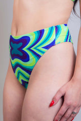 Seaglass Spiral High Waisted Thong Freedom Rave Wear Size: X-Small