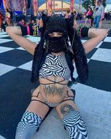 Distortion High Hip Strappy Bottoms Freedom Rave Wear Size: X-Small