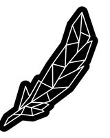 geometric feather design in black and white, ideal for creative projects and artistic expressions.