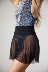 Black Mesh Skater Skirt Freedom Rave Wear Size: X-Small