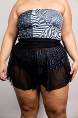 Black Mesh Skater Skirt Freedom Rave Wear Size: X-Small