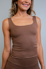 Brown Coco Ribbed Lounge Tank Freedom Rave Wear Size: X-Small