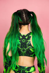 Electronika Teaser Top - UV Green Freedom Rave Wear Size: X-Small