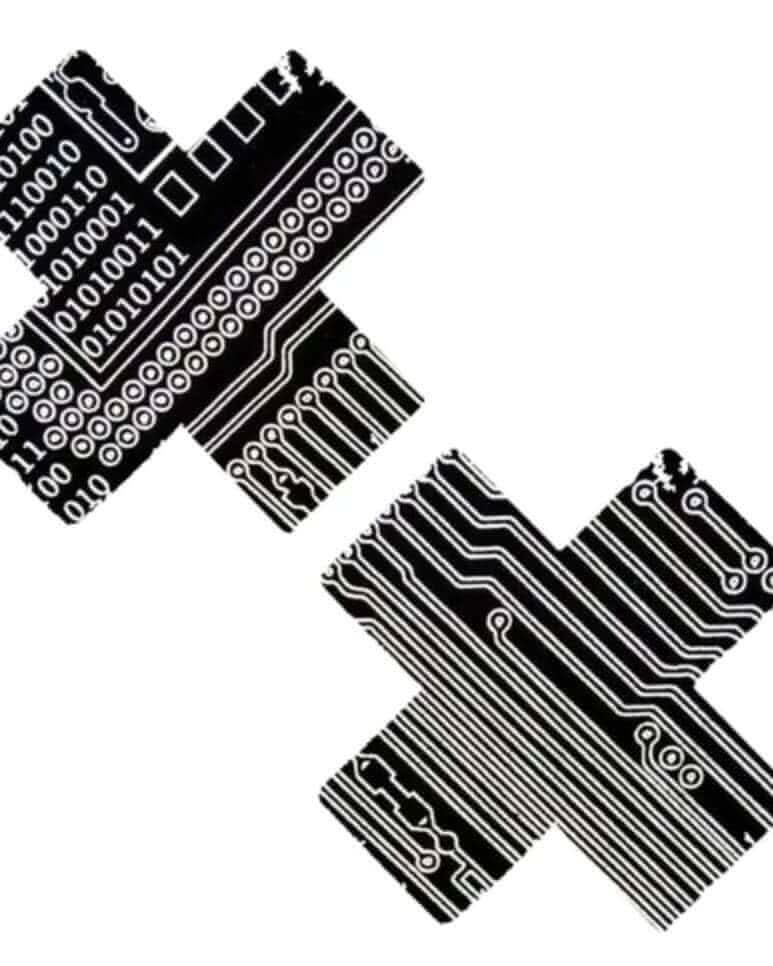 Geo Madness Reflective Bright AF X Factor Pasties Pasties Neva Nude