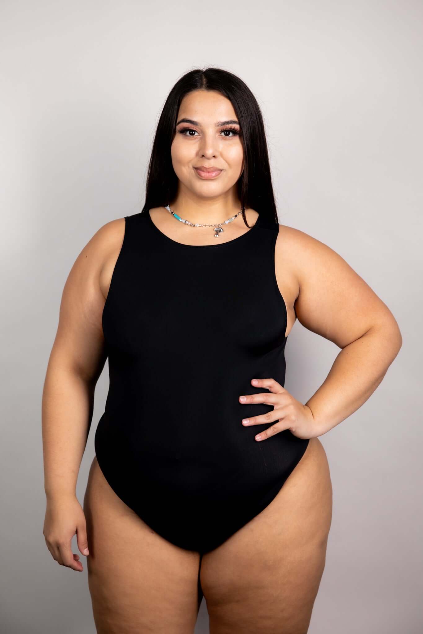 Matte Black Extra Coverage Sideboob Bodysuit Freedom Rave Wear Size: X-Small