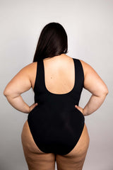 Matte Black Extra Coverage Sideboob Bodysuit Freedom Rave Wear Size: X-Small