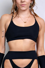 Matte Black Lush Top Freedom Rave Wear Size: X-Small