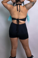 Matte Black Romper Freedom Rave Wear Size: X-Small