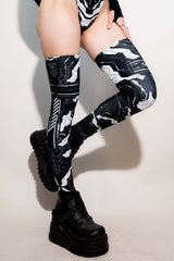Mechanoid Leg Sleeves - Black Freedom Rave Wear Size: X-Small