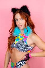 Technicolor Teaser Top Freedom Rave Wear Size: X-Small