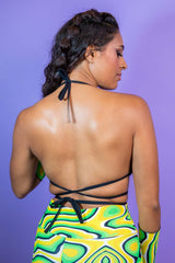 Wonky Wrap Bikini Top Freedom Rave Wear Size: X-Small