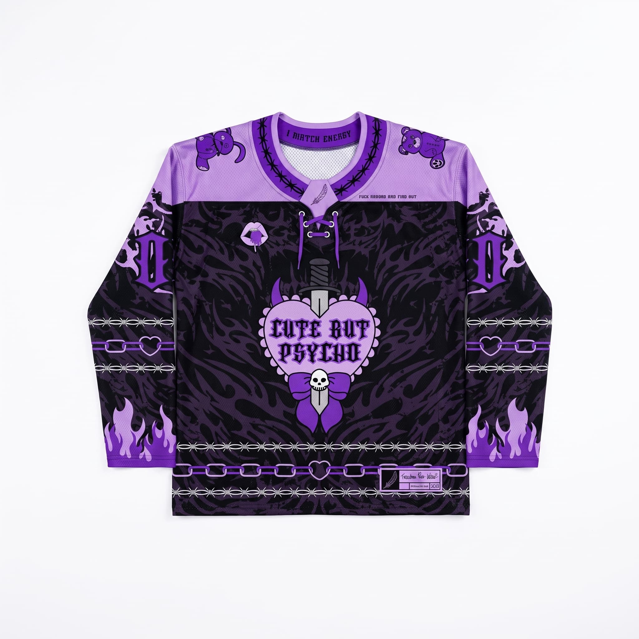Rave Jersey - Cute But Psycho Hockey - V2 Purple