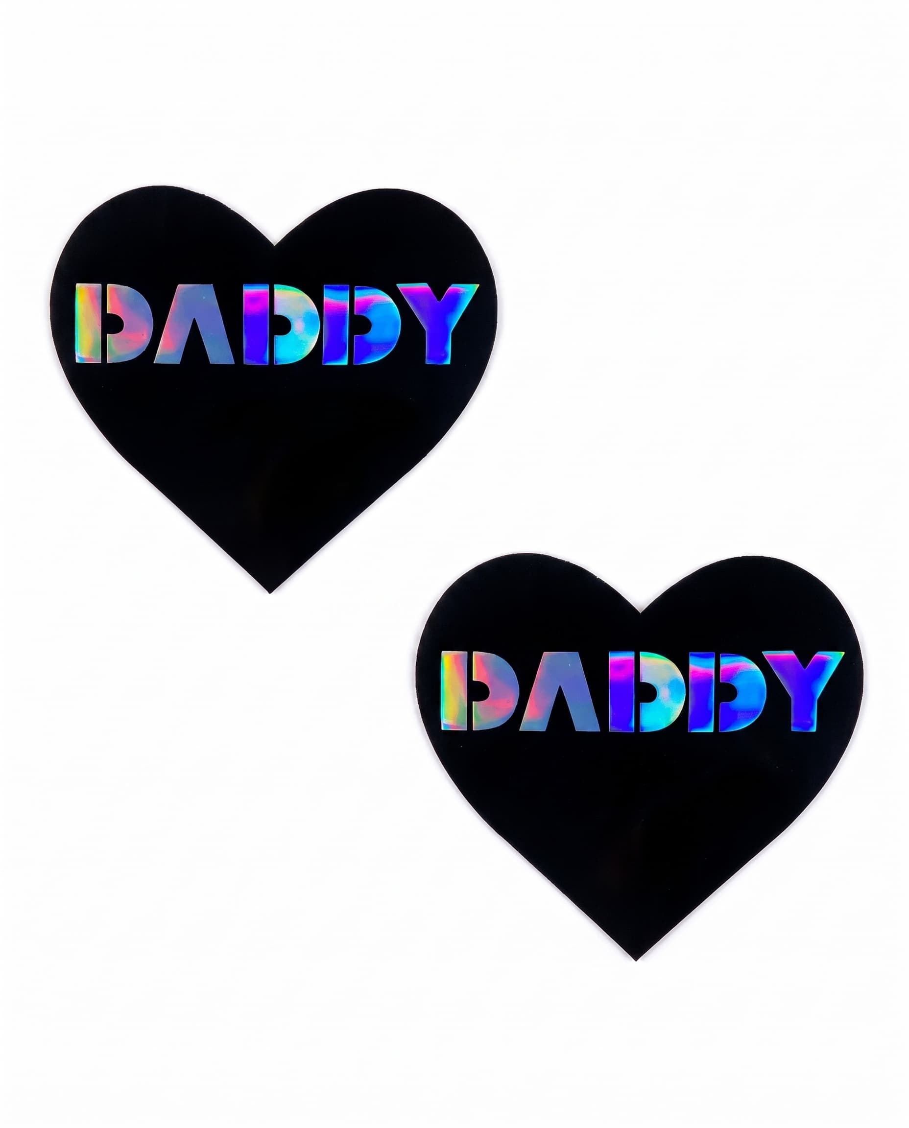 Daddy Dom Heart Holographic Nipple Cover Pasties
