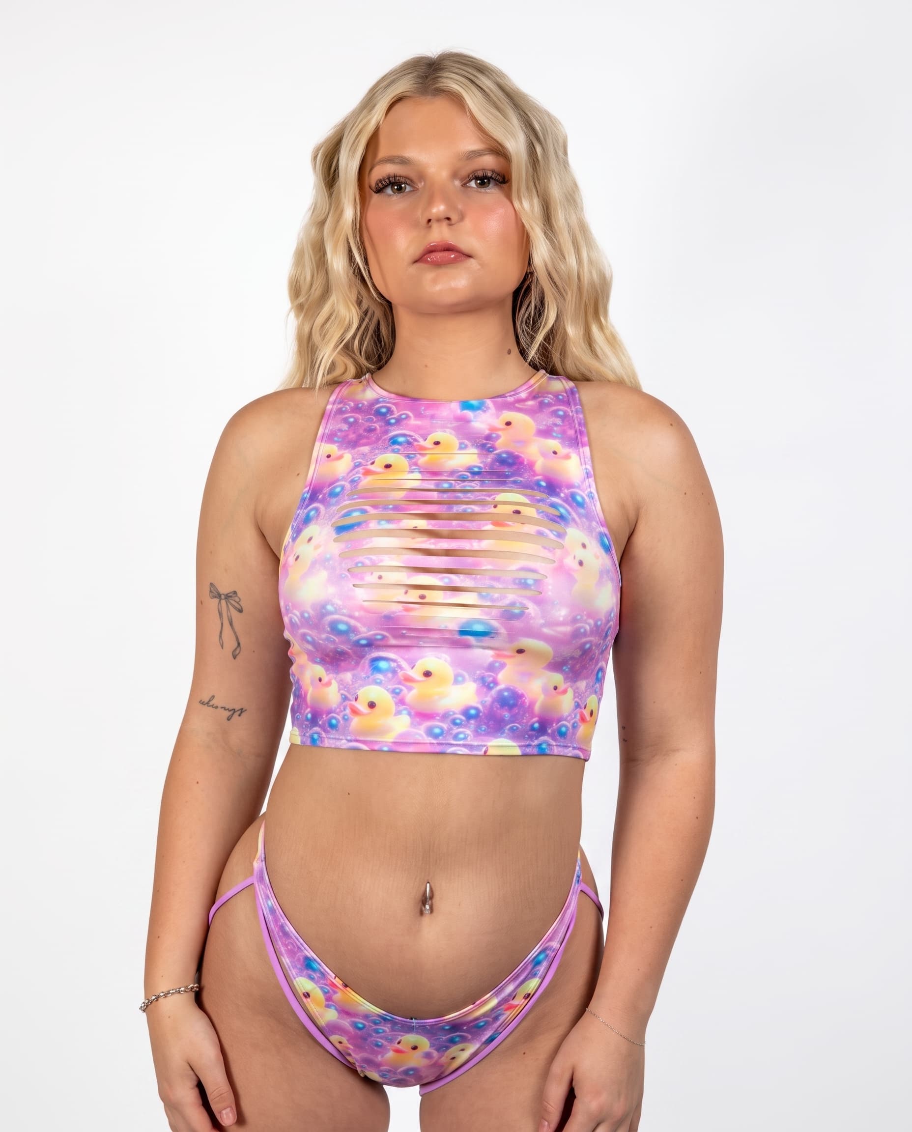Duckies Slit Crop Top