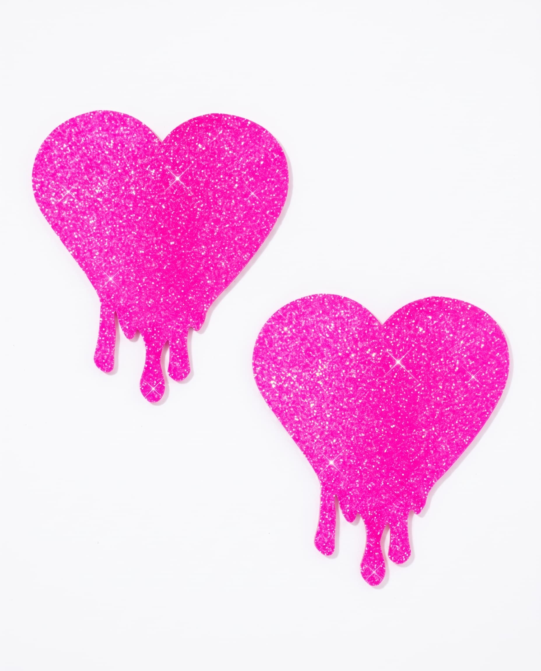 Light Pink Glitter Melty Heart Nipple Cover Pasties
