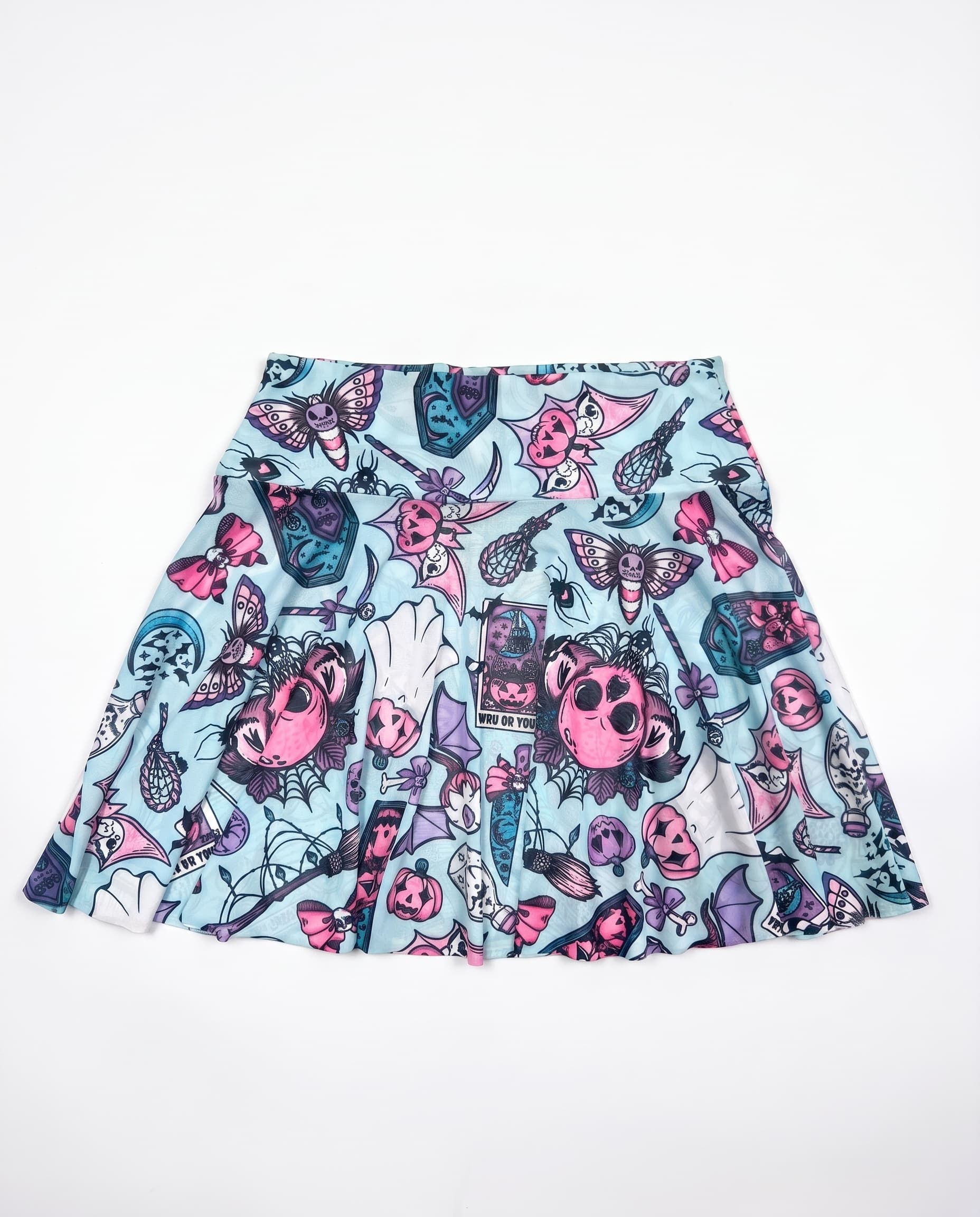 Pastel Mesh Halloween Skater Skirt
