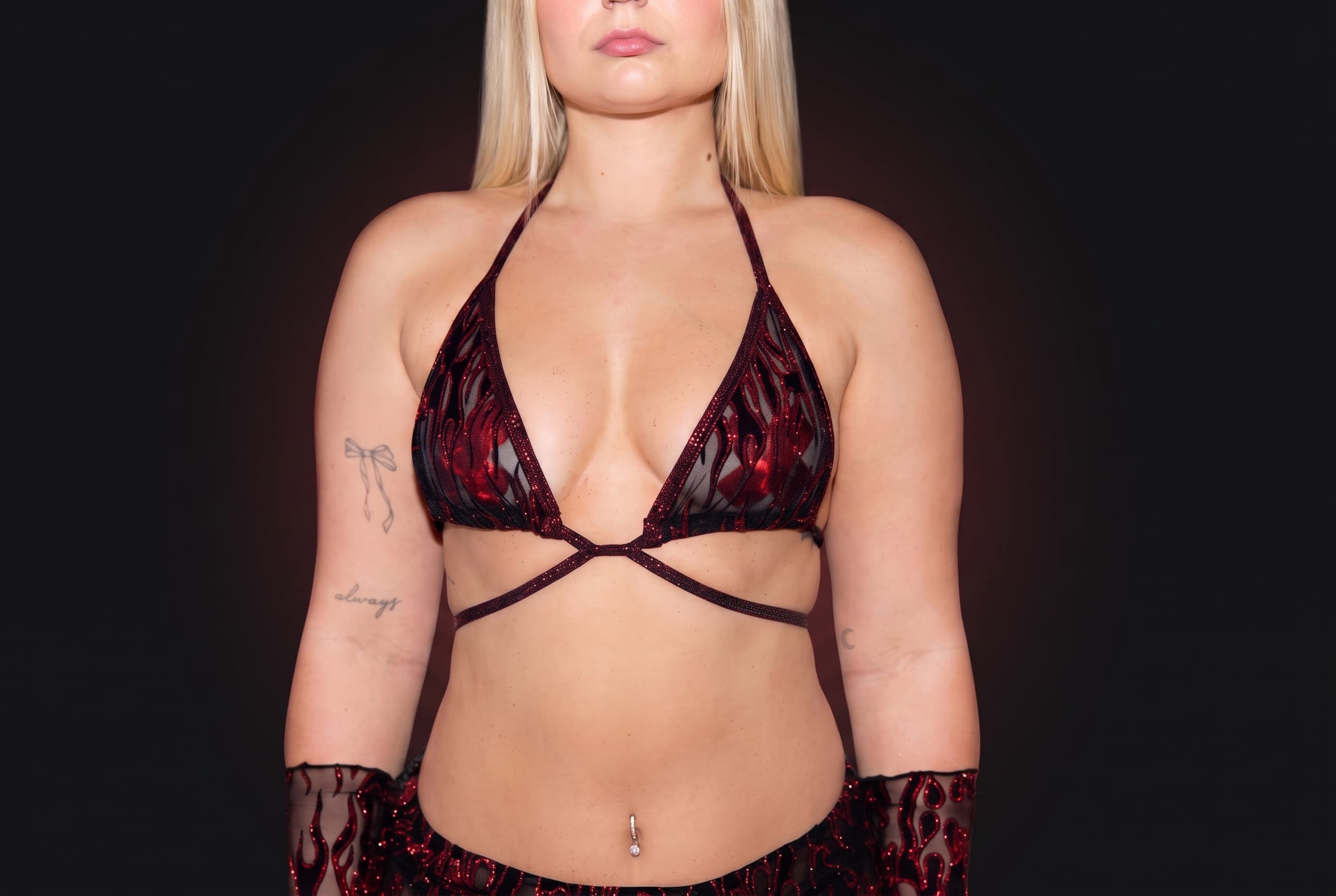 Twin Flames Wrap Bikini Top - Black