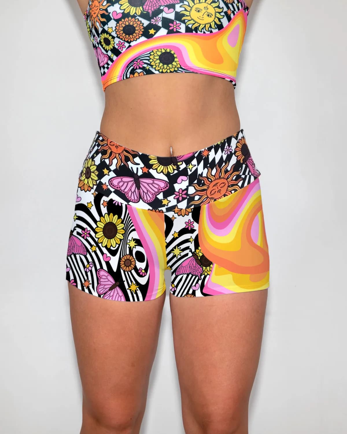 Sundaze Spandex Shorts. Freedom Rave Wear product photo