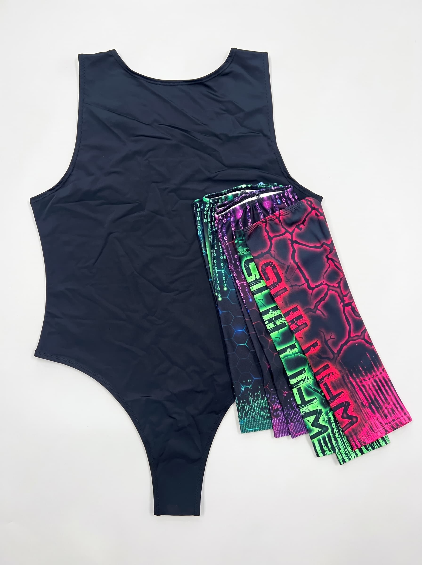 Matte Black Bodysuit Set. Freedom Rave Wear product photo