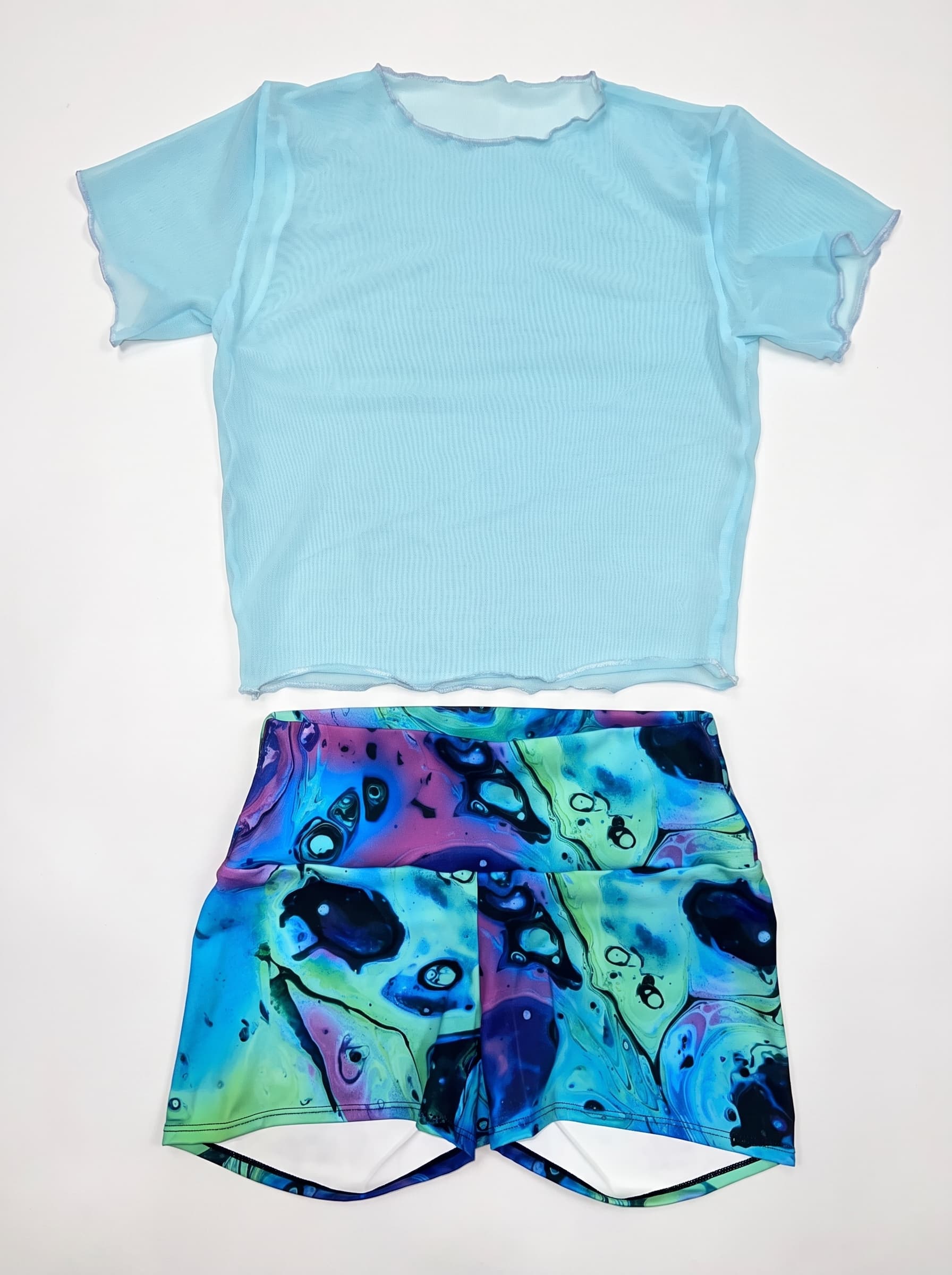 Mesh Baby Tee + Shorts Set. Freedom Rave Wear product photo