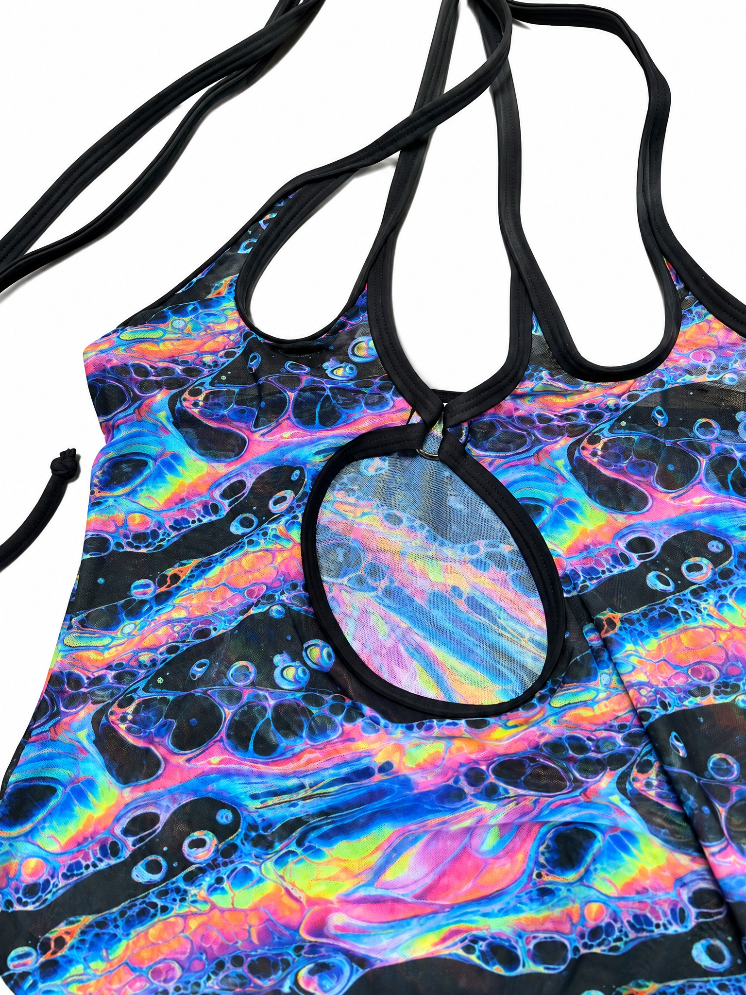 Acid Sky Mesh Cross Faded Bodysuit