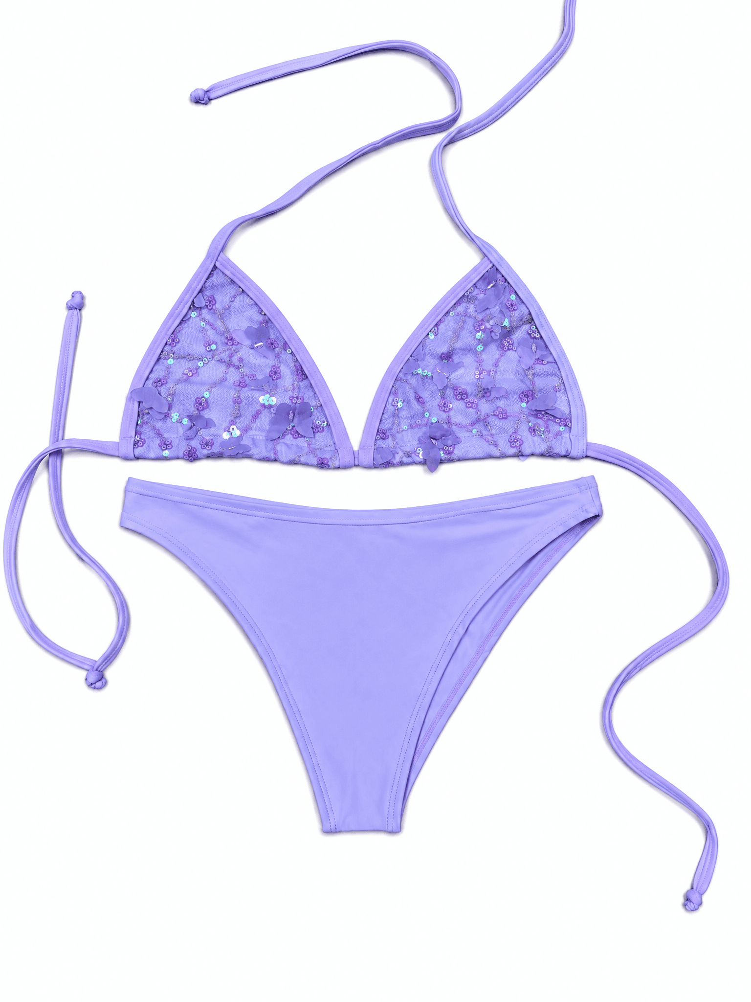 Lavender Sequin Butterfly Bikini Set