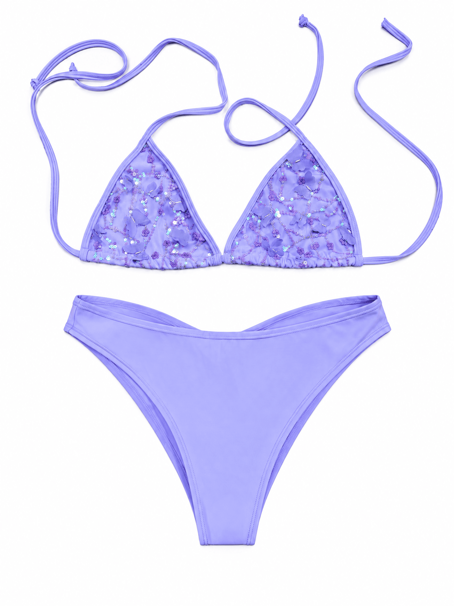 Lavender Butterfly Bikini Top and Low Waist Brazilians