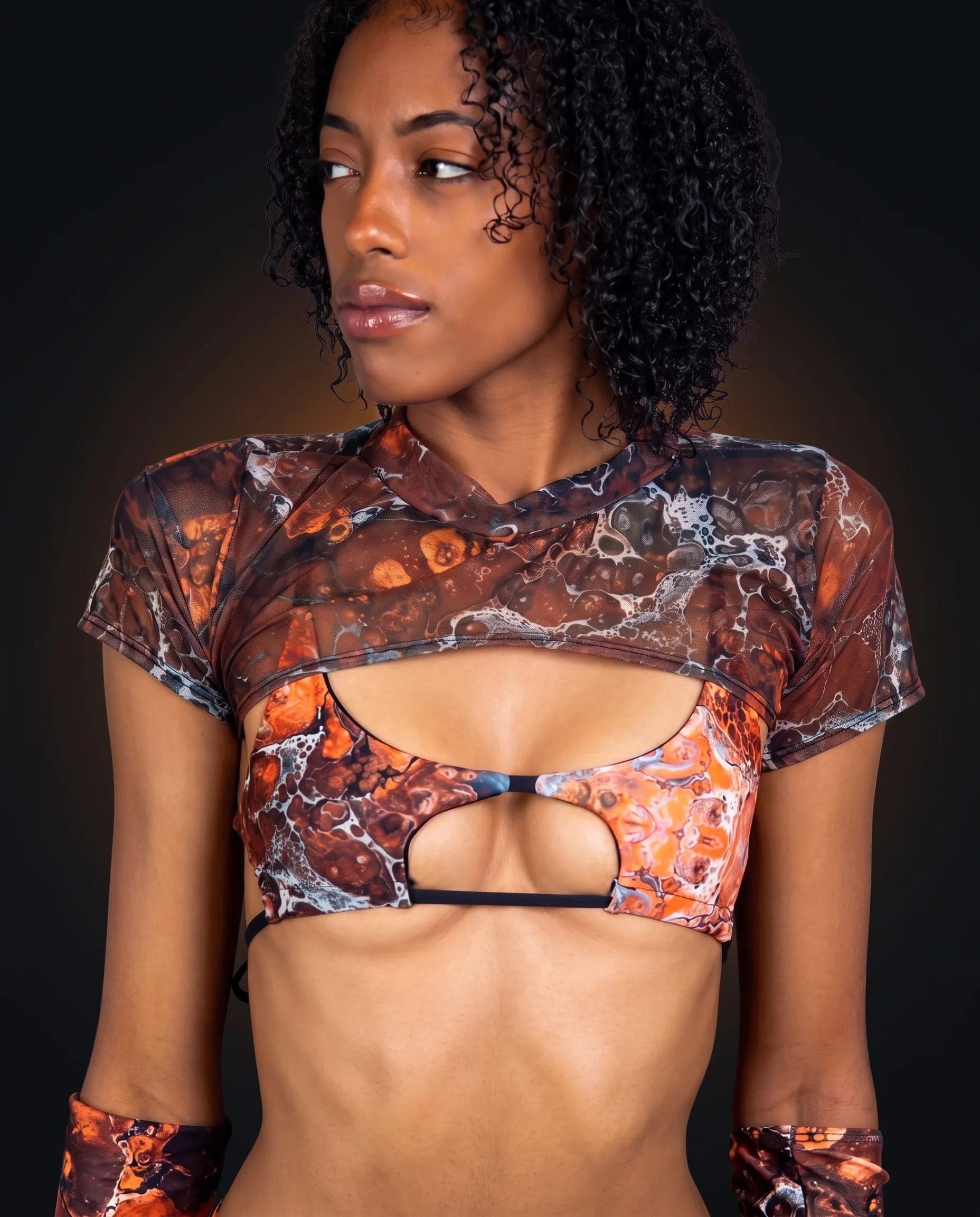 Fossil Mesh Strobe Top
