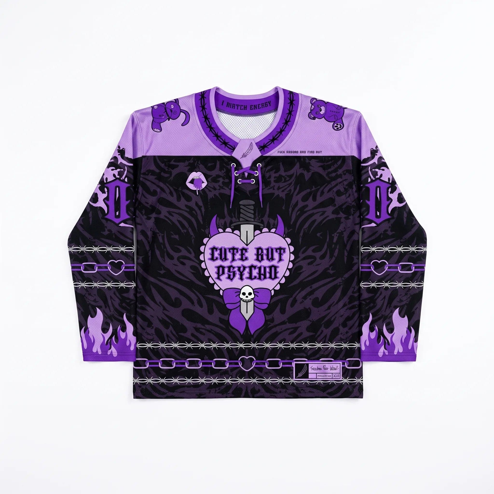 Rave Jersey - Cute But Psycho Hockey - V2 Purple
