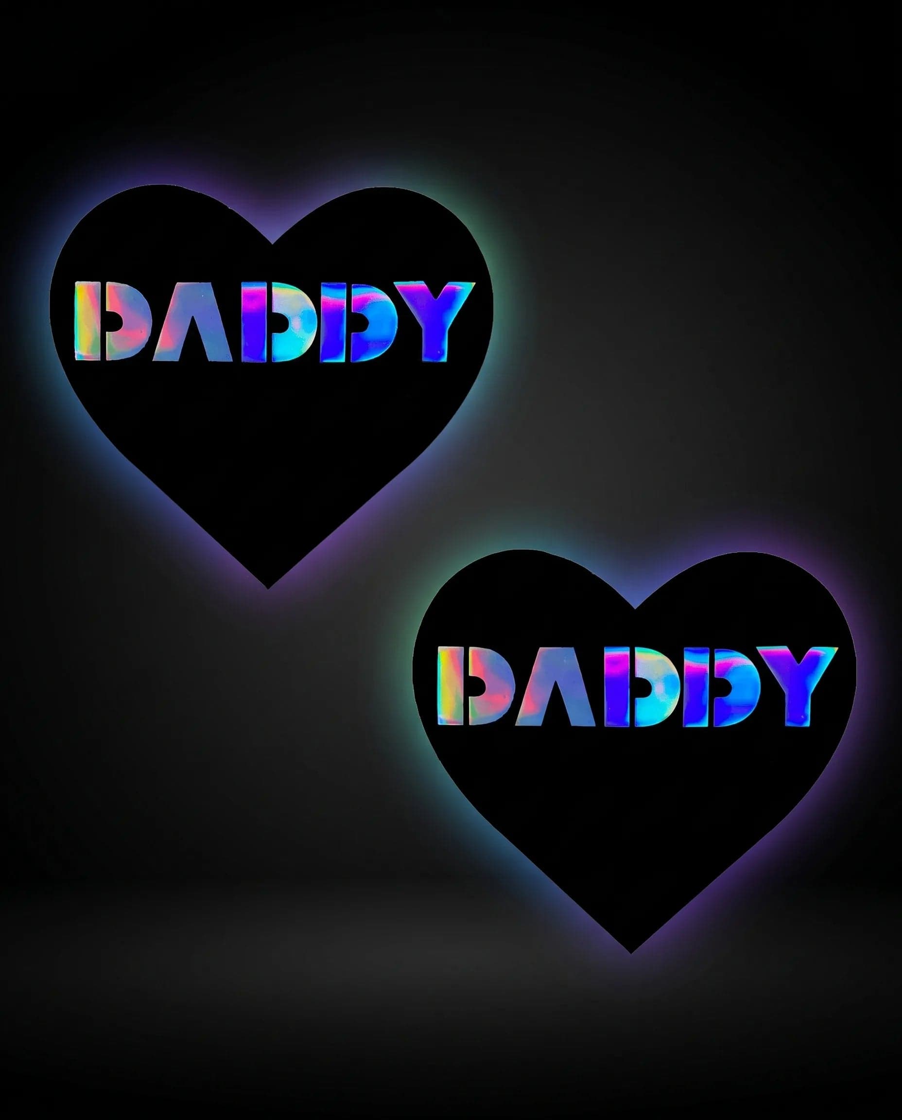 Daddy Dom Heart Holographic Nipple Cover Pasties