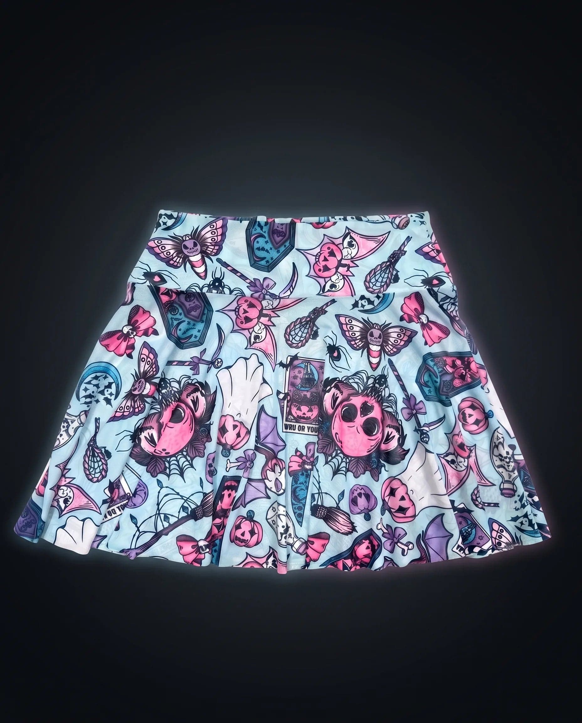 Pastel Mesh Halloween Skater Skirt