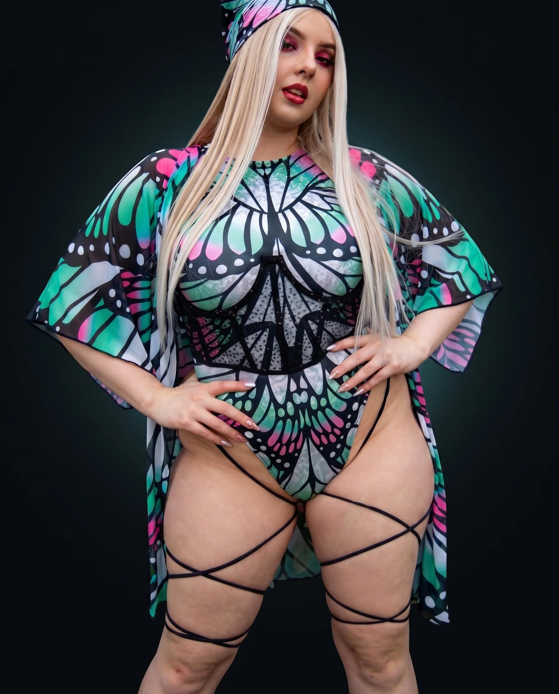 Flutter Sideboob Bodysuit with Leg Straps